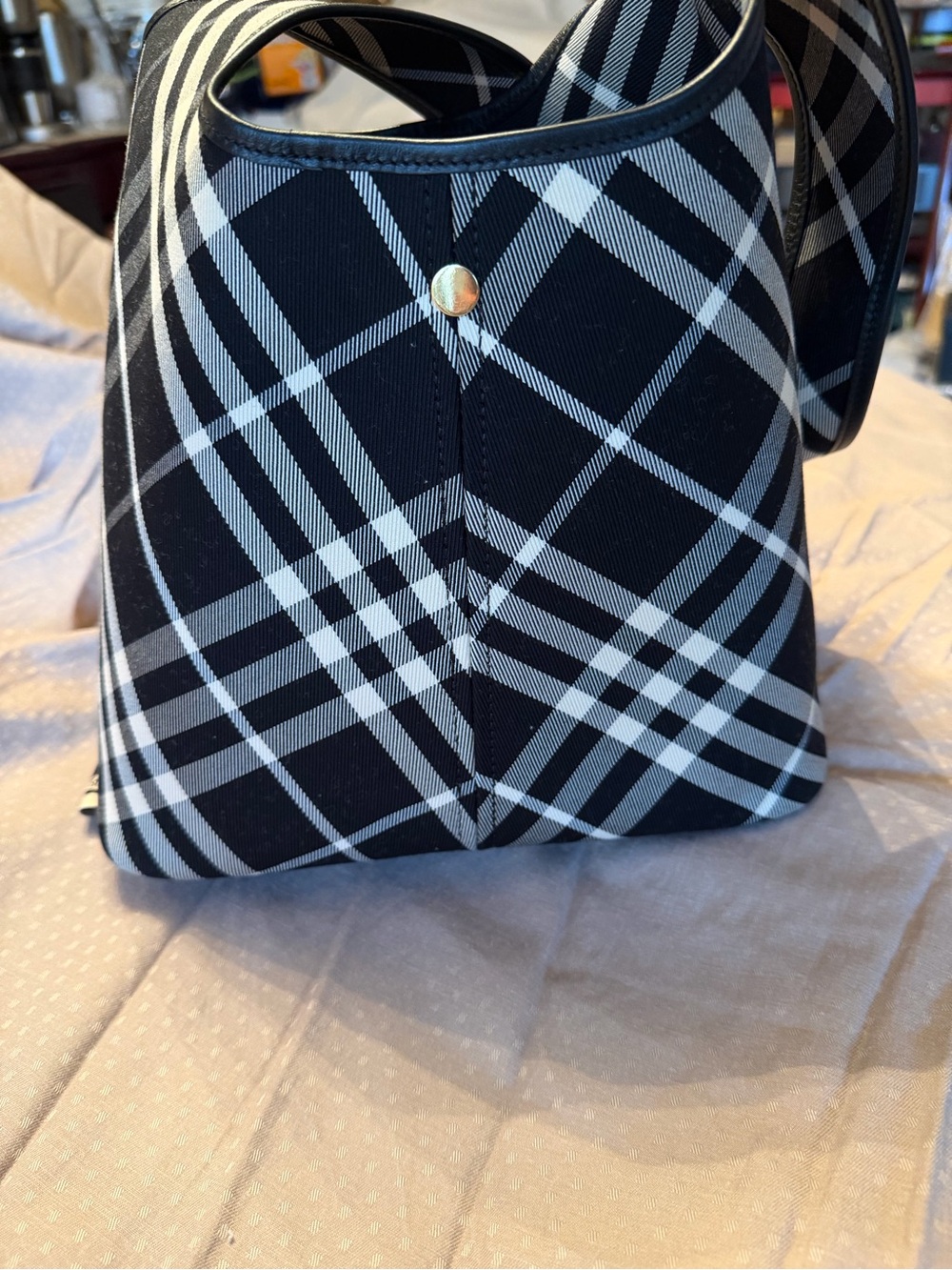 Black and White Plaid Women’s Shoulder Bag